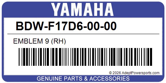 Yamaha BDW-F17D6-00-00 Emblem 9 (Rh)