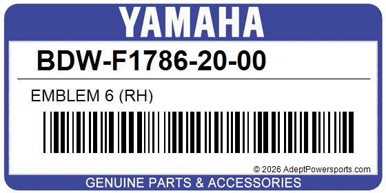Yamaha BDW-F1786-20-00 Emblem 6 (Rh)