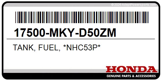 Honda 17500-MKY-D50ZM Tank, Fuel, *Nhc53p*