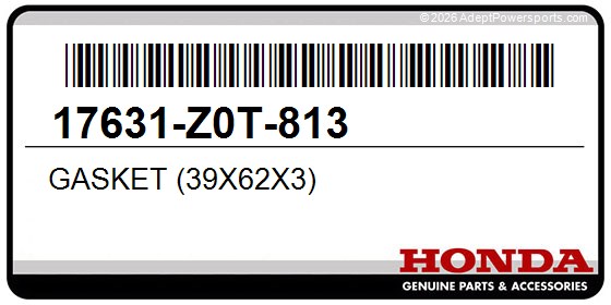 Honda 17631-Z0T-813 Gasket (39X62x3)
