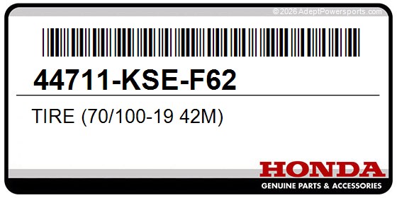 Honda 44711-KSE-F62 Tire (70/100-19 42M)