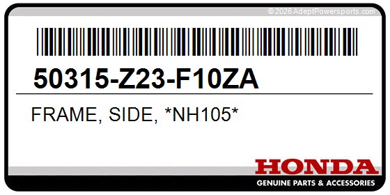 Honda 50315-Z23-F10ZA Frame, Side, *Nh105*