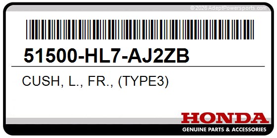 Honda 51500-HL7-AJ2ZB Cush, L., Fr., (Type3)