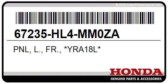 Honda 67235-HL4-MM0ZA Pnl, L., Fr., *Yra18l*