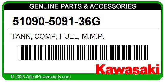 Kawasaki 51090-5091-36G Tank, Comp, Fuel, M.M.P.