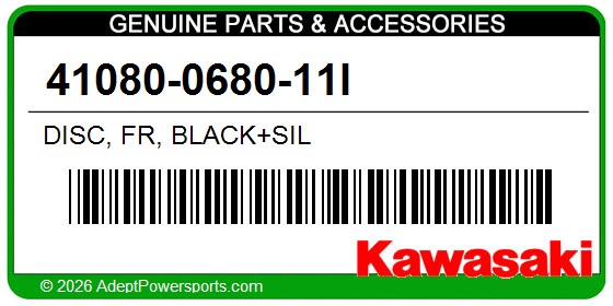Kawasaki 41080-0680-11I Disc, Fr, Black+Sil