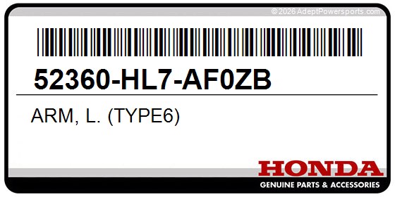 Honda 52360-HL7-AF0ZB Arm, L. (Type6)