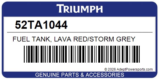 Triumph 52TA1044 Fuel Tank, Lava Red/Storm Grey