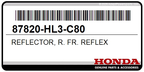 Honda 87820-HL3-C80 Reflector, R. Fr. Reflex