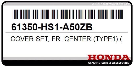 Honda 61350-HS1-A50ZB Cover Set, Fr. Center (Type1) (Wl)