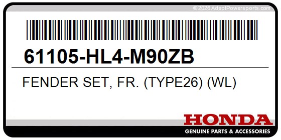Honda 61105-HL4-M90ZB Fender Set, Fr. (Type26) (Wl)