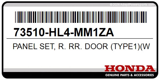 Honda 73510-HL4-MM1ZA Panel Set, R. Rr. Door (Type1)(Wl)