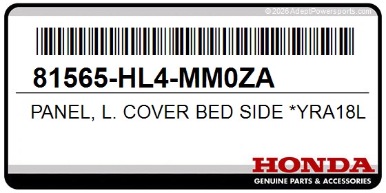 Honda 81565-HL4-MM0ZA Panel, L. Cover Bed Side *Yra18l*(Atera Camo)