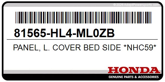 Honda 81565-HL4-ML0ZB Panel, L. Cover Bed Side *Nhc59*(Mat Abyss Black)