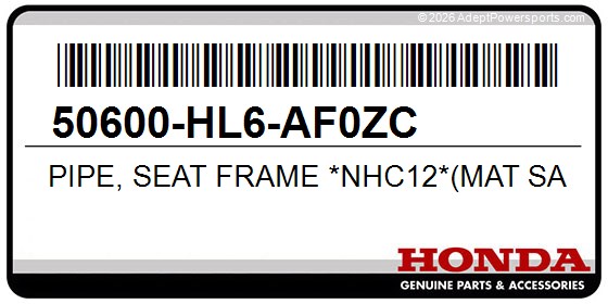 Honda 50600-HL6-AF0ZC Pipe, Seat Frame *Nhc12*(Mat Satin Black)