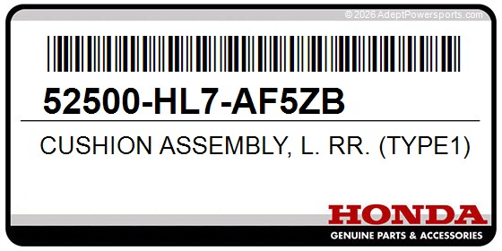 Honda 52500-HL7-AF5ZB Cushion Assembly, L. Rr. (Type1) (Showa)