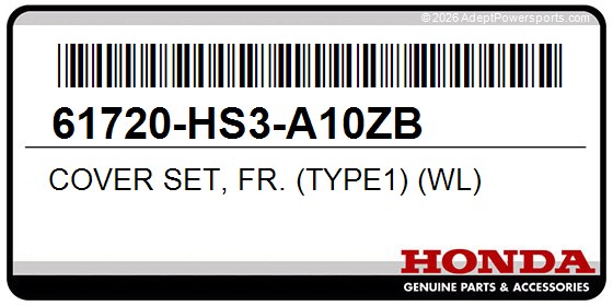 Honda 61720-HS3-A10ZB Cover Set, Fr. (Type1) (Wl)