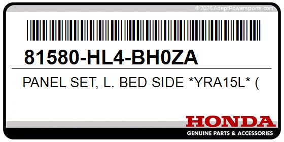 Honda 81580-HL4-BH0ZA Panel Set, L. Bed Side *Yra15l* (Wl)(Close Range Camo 2)