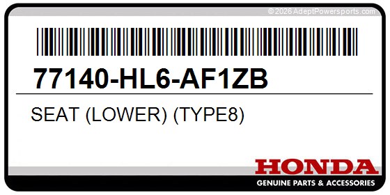 Honda 77140-HL6-AF1ZB Seat (Lower) (Type8)