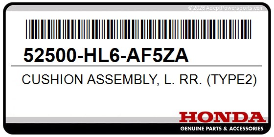Honda 52500-HL6-AF5ZA Cushion Assembly, L. Rr. (Type2) (Showa)