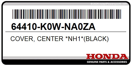 Honda 64410-K0W-NA0ZA Cover, Center *Nh1*(Black)