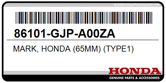 Honda 86101-GJP-A00ZA Mark, Honda (65Mm) (Type1)