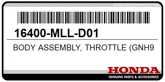 Honda 16400-MLL-D01 Body Assembly, Throttle (Gnh9a A)