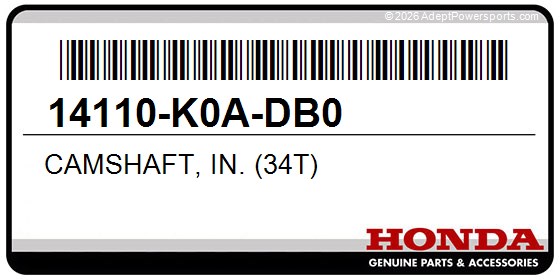 Honda 14110-K0A-DB0 Camshaft, In. (34T)