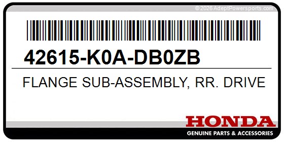 Honda 42615-K0A-DB0ZB Flange Sub-Assembly, Rr. Driven *Nh303m*(Mat Axis Gray Metallic)