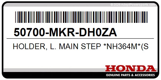 Honda 50700-MKR-DH0ZA Holder, L. Main Step *Nh364m*(Sheen Silver Metallic)
