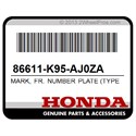 Honda 86611-K95-AJ0ZA Mark, Fr. Number Plate (Type1)