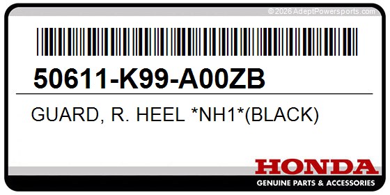 Honda 50611-K99-A00ZB Guard, R. Heel *Nh1*(Black)