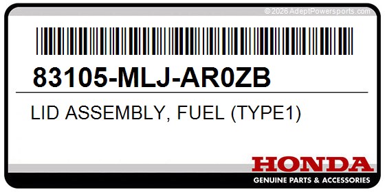 Honda 83105-MLJ-AR0ZB Lid Assembly, Fuel (Type1)