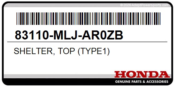 Honda 83110-MLJ-AR0ZB Shelter, Top (Type1)