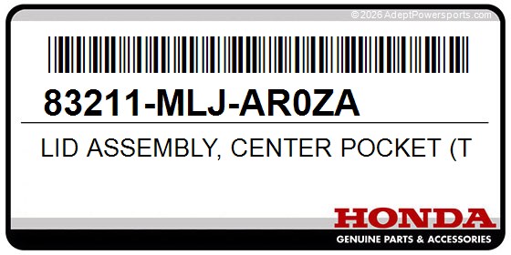 Honda 83211-MLJ-AR0ZA Lid Assembly, Center Pocket (Type2)
