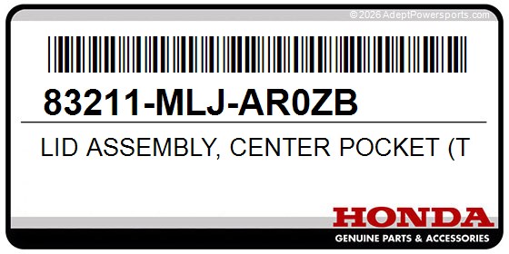 Honda 83211-MLJ-AR0ZB Lid Assembly, Center Pocket (Type1)