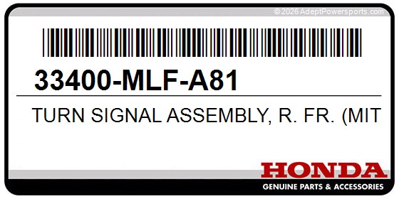 Honda 33400-MLF-A81 Turn Signal Assembly, R. Fr. (Mitsuba)
