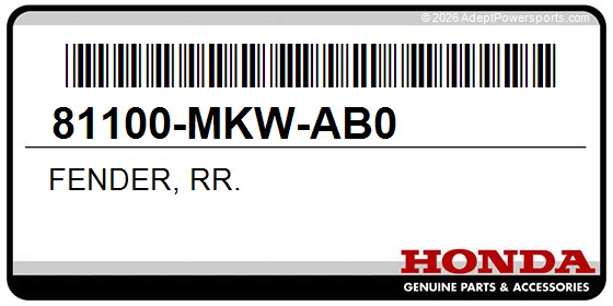 Honda 81100-MKW-AB0 Fender, Rr.