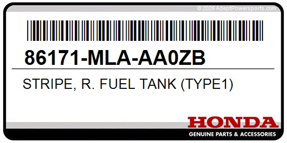Honda 86171-MLA-AA0ZB Stripe, R. Fuel Tank (Type1)