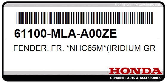 Honda 61100-MLA-A00ZE Fender, Fr. *Nhc65m*(Iridium Gray Metallic)