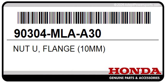 Honda 90304-MLA-A30 Nut U, Flange (10Mm)