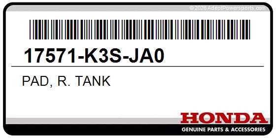 Honda 17571-K3S-JA0 Pad, R. Tank