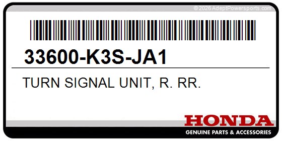 Honda 33600-K3S-JA1 Turn Signal Unit, R. Rr.