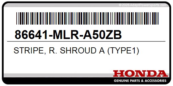 Honda 86641-MLR-A50ZB Stripe, R. Shroud A (Type1)