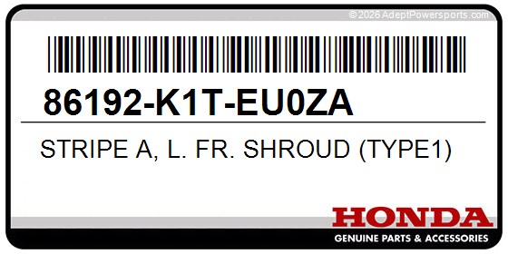 Honda 86192-K1T-EU0ZA Stripe A, L. Fr. Shroud (Type1)