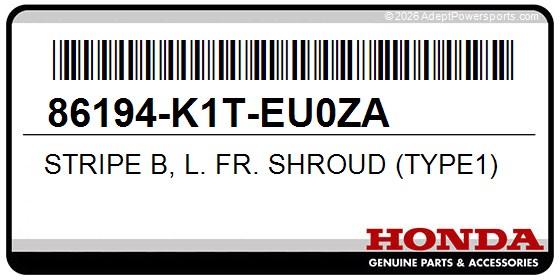Honda 86194-K1T-EU0ZA Stripe B, L. Fr. Shroud (Type1)