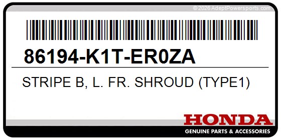 Honda 86194-K1T-ER0ZA Stripe B, L. Fr. Shroud (Type1)