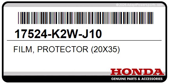 Honda 17524-K2W-J10 Film, Protector (20X35)