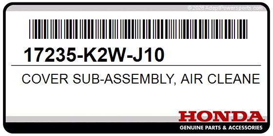 Honda 17235-K2W-J10 Cover Sub-Assembly, Air Cleaner