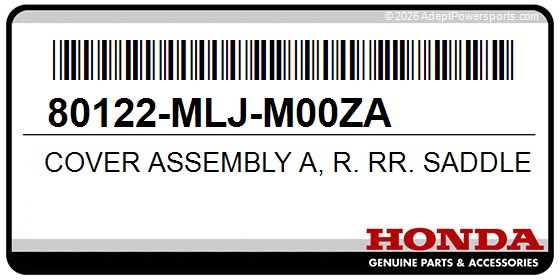 Honda 80122-MLJ-M00ZA Cover Assembly A, R. Rr. Saddlebag (Type1)